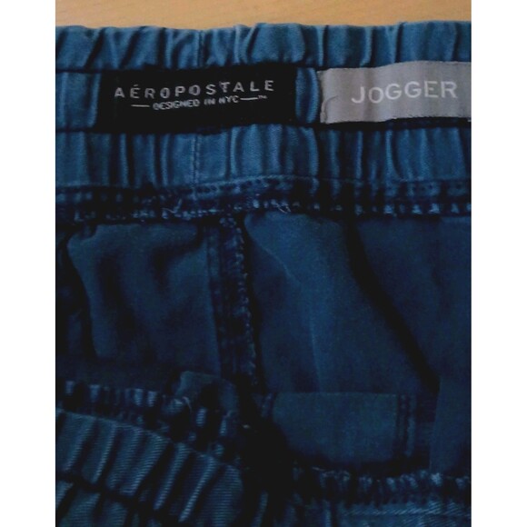 Aeropostale Jogger Pants Small Blue Washed Pull On Cotton Streetwear Tapered EUC - Picture 7 of 9